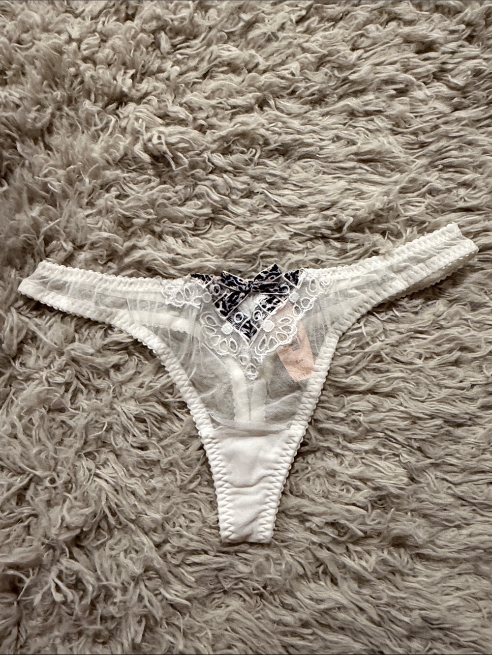 NWT VTG 2012 Victoria’s Secret Sexy Little Things White Sheer Mesh Lace Small